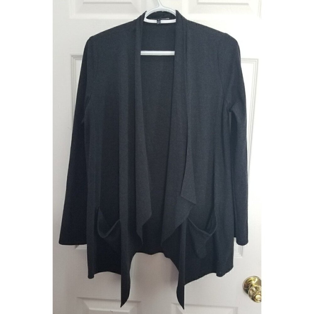 Robert Kitchen Women's Waterfall Unstructured Blazer Size S Heathered Black